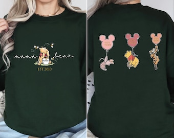 Custom Mama Bear Sweatshirt, Mama Est with Kid Name on Back Sweater, Personalized Mom Sweatshirt, Custom Mothers Day Hoodie, New Mom Gift,BP