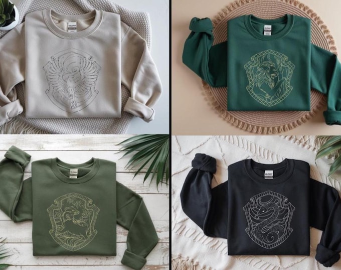Custom Wizard House Sweatshirt, Wizard School Sweater, Wizarding House Hoodie, Universal Studios Sweatshirt, Magic School Sweater, Unisex