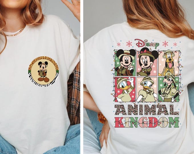 Disney Animal Kingdom Christmas Shirt, Mickey & Friends Safari Mode Shirt, Let's Get Wild Shirt, Wild Christmas Shirt, Christmas Lights Tee