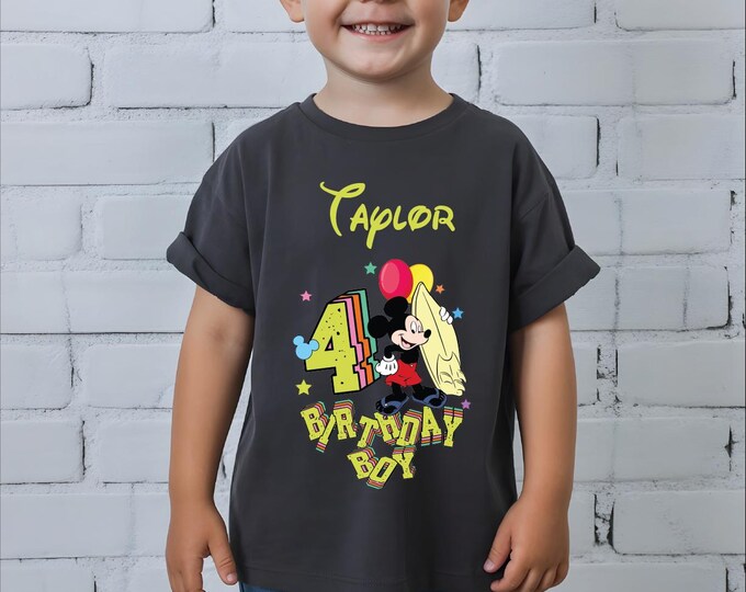 Custom Mickey Birthday Boy Shirt: Personalized Toddler Family Matching