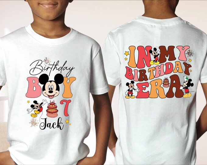 Custom Mickey Birthday Boy Shirt, In My Birthday Era, Custom Disney Birthday Boy, Custom Name and Age Tee For Boys, Birthday Boy Gift, BP