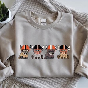 Custom Buffalo Highland Cow Football Sweatshirt, Custom Highland Cow Football Sweatshirt, Football Hoodie, Sunday Football, College Football