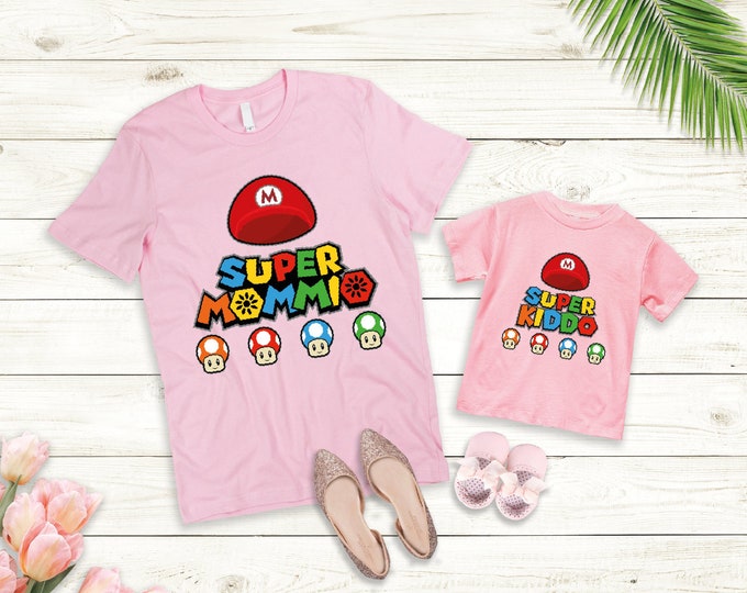 Matching Super Mommio Shirt, Super Daddio Shirt, Super Kiddo Shirt, Mother's Day Shirt, Father's Day Gift, Matching Family Shirts, Game Tee