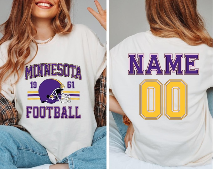Custom Name and Number Minnesota Football Shirt, Minnesota Football Shirt, Personalized Minnesota Shirt, Football Season Shirt, Game Day, BP