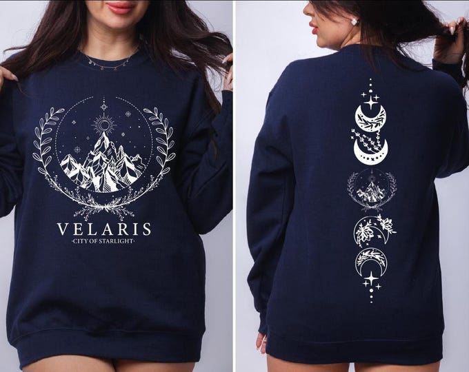 Velaris Two-Sided Sweatshirt, Velaris City Of Starlight Sweater, The Night Court Hoodie, Acotar Velaris Sweater, SJM Merch, Bookish Gifts,BP