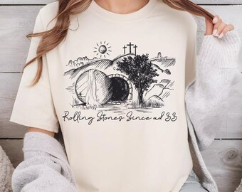 Rolling Stones Shirt, Easter Jesus Shirt, Christian Easter Shirt, Christian Shirt, He is Risen T Shirt, Bible Verse Shirt, Funny Easter Gift