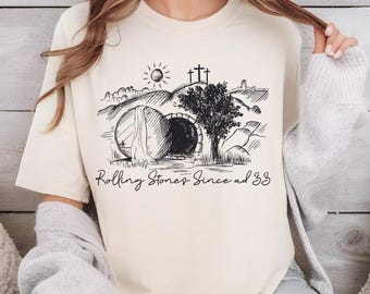 Rolling Stones Shirt, Easter Jesus Shirt, Christian Easter Shirt, Christian Shirt, He is Risen T Shirt, Bible Verse Shirt, Funny Easter Gift