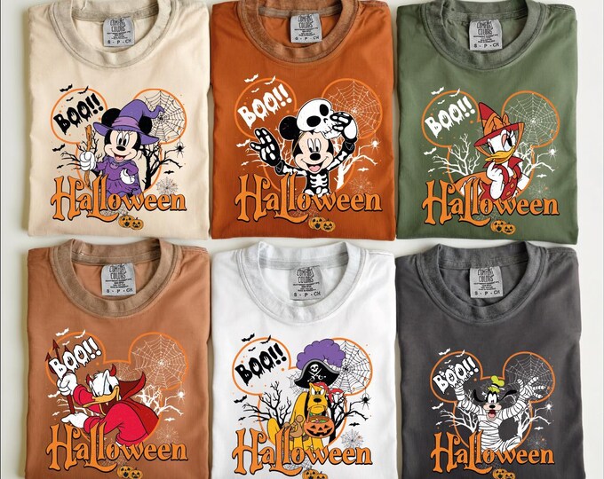 Vintage Custom Mickey and Friends Halloween Comfort Colors Shirt, Mickey's Not So Scary Halloween Party 2025, Halloween Disneyland Shirt