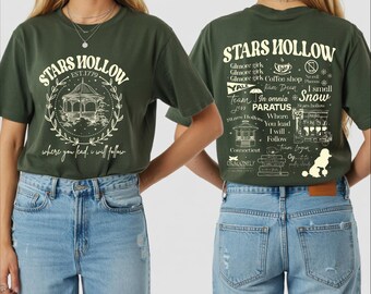 Comfort Colors Stars Hollow Shirt, Fall Tshirt, Stars Hollow Fall Shirt, Retro Lukes Diner Tee, Back and Front Shirt, Fall Gift for Girls,BP