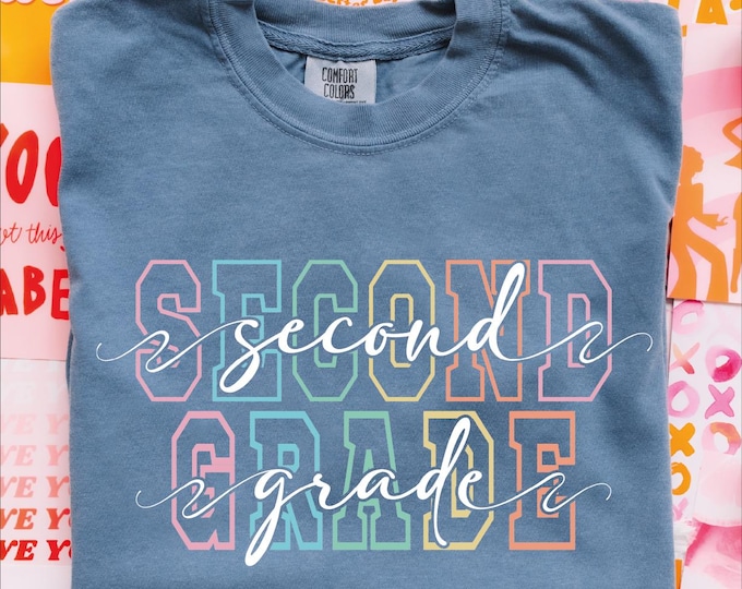 Comfort Colors Second Grade Teacher Shirt, 2nd Grade Teacher T-shirt, Teacher Shirt, 2nd Grade, Teacher Tee, Second Grade, Elementary School