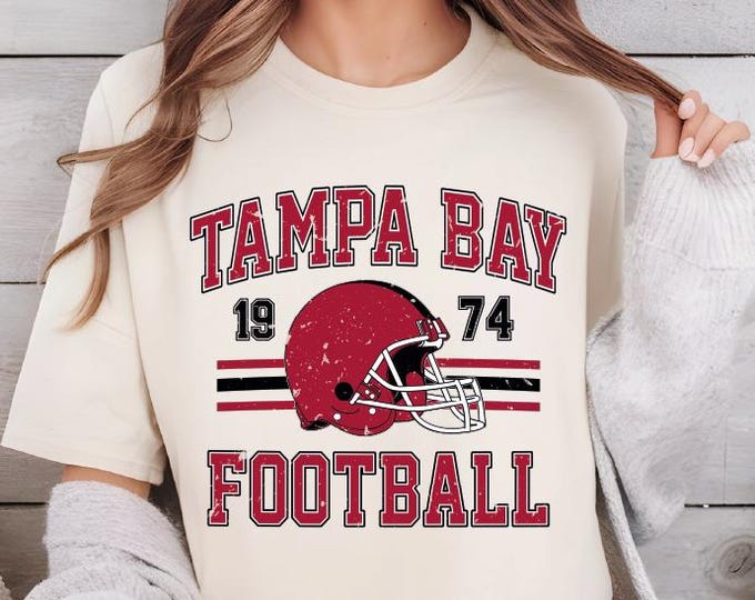 Vintage Style Tampa Bay Football Shirt - Comfort Colors Distressed Tee