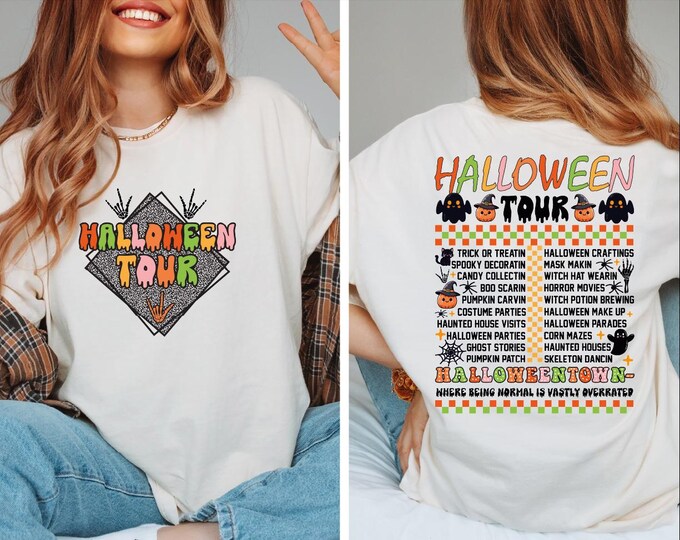 Comfort Colors Halloween Tour Shirt, Halloween Pumpkin Shirt, Halloween Shirt, Halloween Party Tee, Gift for Halloween, Witchy Shirt, Trendy