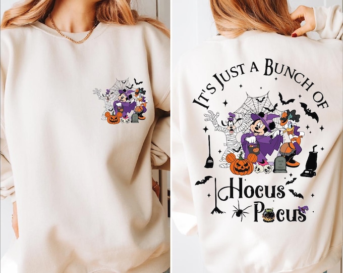 Mickey and Friends Halloween Sweatshirt, Disney Halloween Sweater, Hocus Pocus Hoodie, Spooky Season Sweatshirt, Disney Spooky Sweatshirt,BP