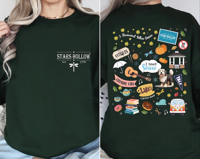 Stars Hollow Sweatshirt, Thousand Yellow Daisies Sweater, Gilmore Girls Sweater, Fall Vibes Hoodie, Luke's Diner Coffee, Dragonfly Gift, BP