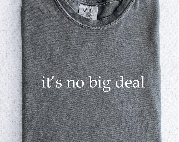 Comfort Colors It's No Big Deal Shirt, Funny Humor Shirt, Adult Humor Shirt, Sarcastic Shirt, Funny Statement Shirt, Sarcasm Shirt for Women