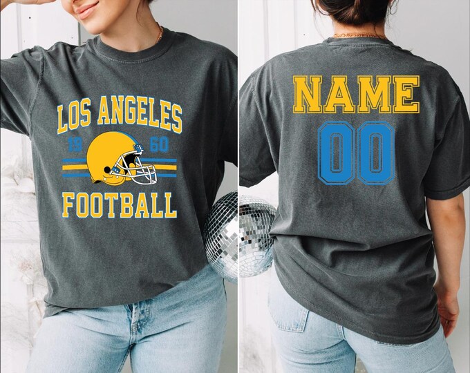 Custom Name and Number Los Angeles Football Shirt, Los Angeles Football Shirt, Custom Los Angeles, Football Season, Los Angeles GameDay, BP