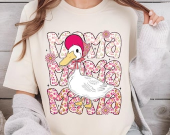 Floral Mama Goose Shirt, Mama Goose T-Shirt, Girly Goose Shirt, Mother's Day Shirt, Floral Mama Shirt, Duck Mama Shirt, Goose Lover Gift