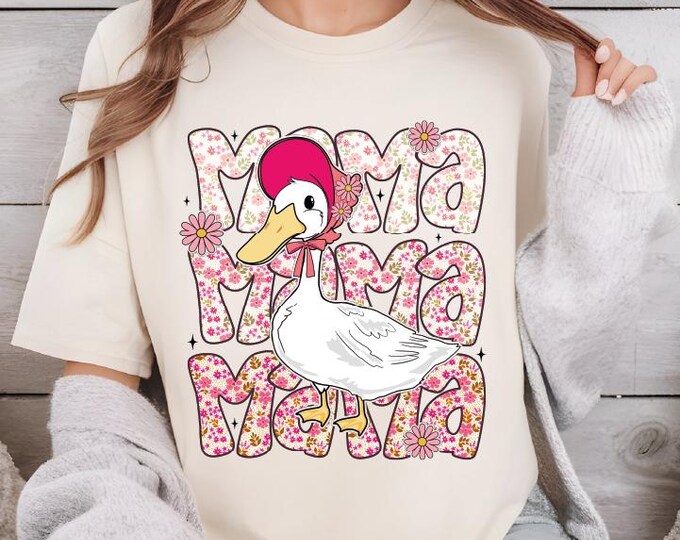 Floral Mama Goose Shirt, Mama Goose T-Shirt, Girly Goose Shirt, Mother's Day Shirt, Floral Mama Shirt, Duck Mama Shirt, Goose Lover Gift