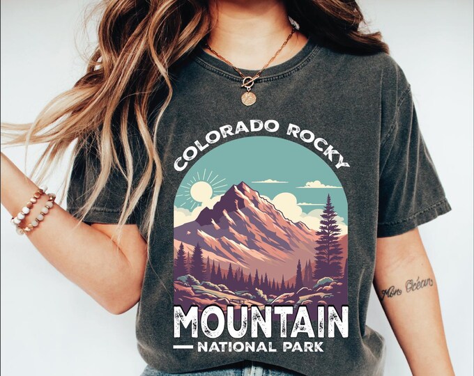 Colorado Shirt, Rocky Mountains Shirt, Colorado Rockies Shirt, Retro Oversized Comfort Colors Shirt, Colorado Mountains Shirt for Hiking Tee