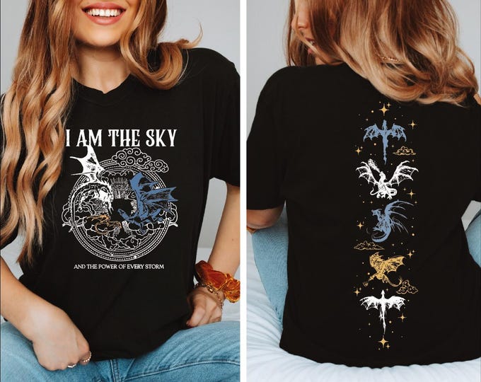 I Am The Sky Shirt, Violent Little Thing Shirt, Fourth Wing Tshirt, Dragon Rider Shirt, Fantasy Book Lover Gift, Bookish Tee, Die Or Fly, BP