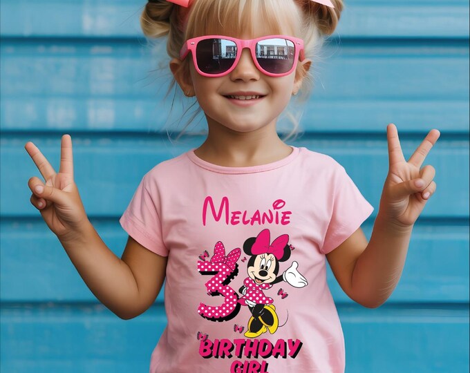 Custom Minnie Birthday Girl Shirt: Personalized Family Matching