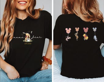Custom Mama Bear Shirt, Comfort Colors Mama Est with Kid Name on Back Shirt, Personalized Mom Shirt, Custom Mama Shirt, New Mom Gift, BP