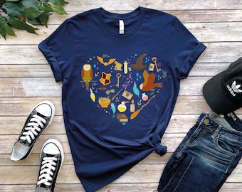 Wizard Heart Shirt, Wizard School House Shirt, Universal Shirt for Family, Magic House Shirt, Wizard Wand Shirt, Witch Heart Shirt