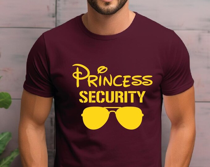 Princess Security Shirt, Funny Dad Comfort Colors Tee, Dad Gift, Disney Dad Shirt, Boyfriend Birthday Gift, Fathers Day Shirt, Disney Family