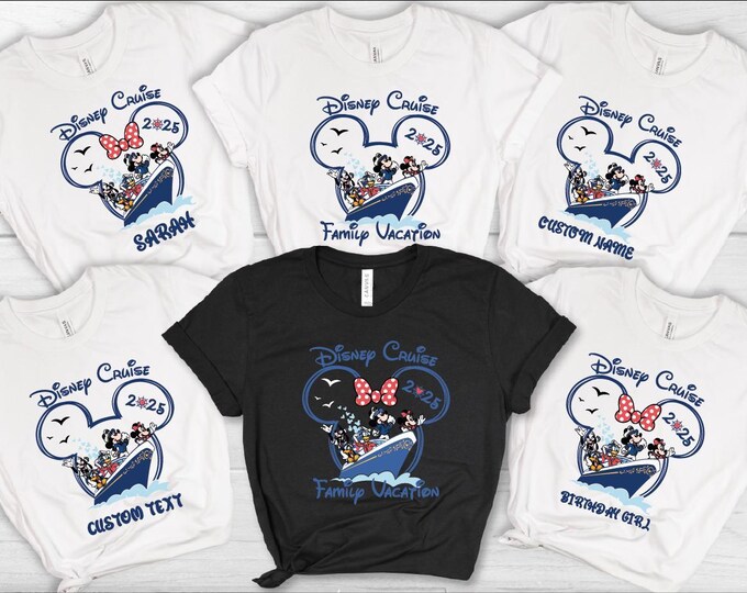 Custom Disney Cruise Family Vacation 2025 Shirt, Disney Cruise Group Shirt, Disney Shirt, Disney Vacation Shirt, Family Matching Cruise Tees