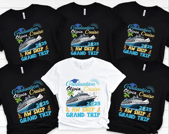 Custom Graduation Cruise 2025 Shirt, Family Grad Vacation Tshirts, Senior Cruise Shirt, Graduate Holiday Shirt, Personalized Class Of 2025