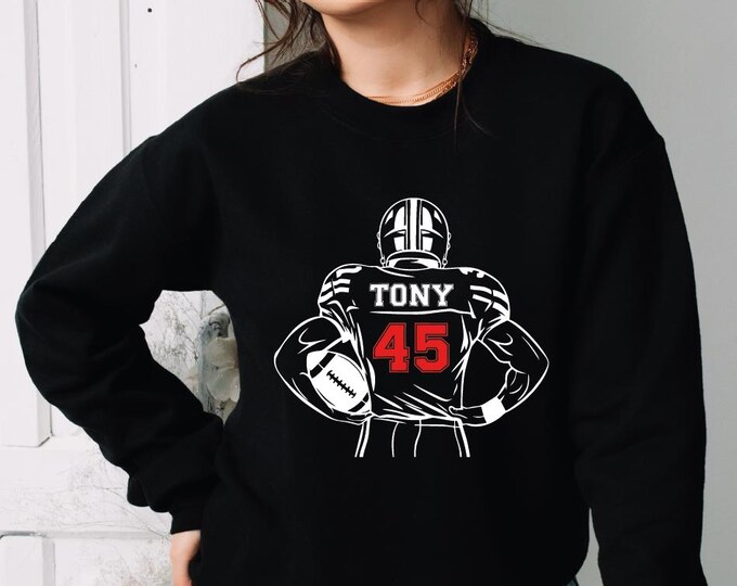 Custom Football Sweatshirt, Football Players Hoodie, Custom Football Player Name And Number Sweater, Football Player Gift, Football Mom Gift