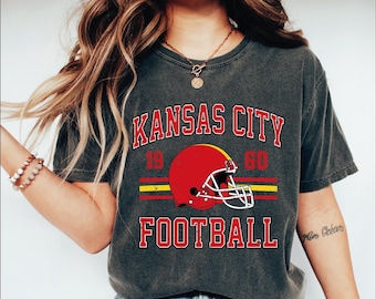 Comfort Colors Kansas City Football Shirt, Trendy Kansas Football Fan Shirt, Vintage Popular Kansas City Fan Tee, Kansas Game Day Shirt