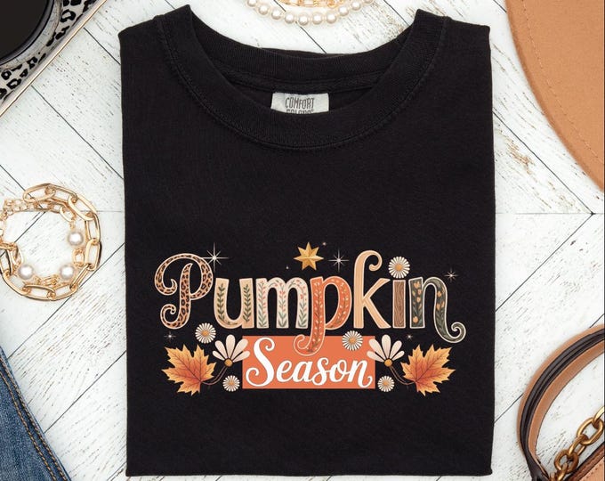 Comfort Colors Pumpkin Season T-Shirt, Pumpkin Season Sweatshirt, Autumn Fall Shirt, Thanksgiving Shirt, Fall Pumpkin Shirt, Retro Fall Tee