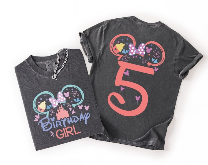 Personalized Disney Birthday Girl Shirt, Minnie Birthday Girl Custom Shirt, Custom Shirt for Birthday, Birthday Girl Party Gift For Her, BP