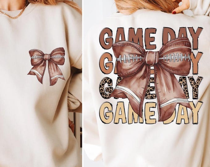 Football Game Day Sweatshirt, Touchdown Season Sweater, Football Mom Hoodie, Coquette Style, Touch Down Season, Game Day, Football Season,BP