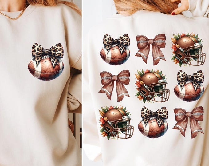 Football Game Day Sweatshirt, American Football Mom Sweatshirt, Game Day Football Bow Hoodie, Fall Coquette Bow, Football Sweater, BP