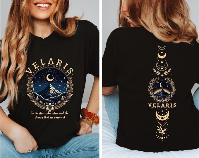 Velaris ACOTAR Shirt, Velaris City Of Starlight, The Night Court, SJM Merch Shirt, Court of Dreams, Rhysand, Cassian, Horns and Roses, BP