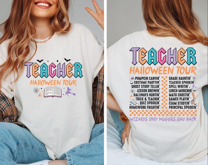 Teacher Halloween Shirt, Halloween The Teacher Tour, Ghost Reading Book Shirt, Spooky Teacher Shirt, Ghost Teacher Shirt, Gift For Teacher