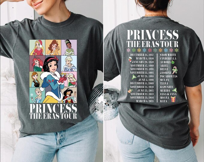 Princess Eras Tour Shirt, Disney Princess Tour Comfort Colors Tee, Disney Princess Characters Shirt, Disney Girl Trip Shirt, Disney Shirt,BP