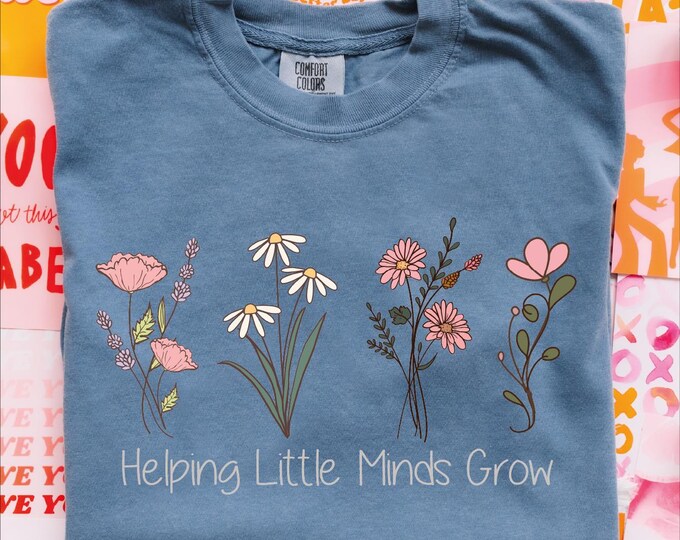 Comfort Colors Groovy Teacher Shirt: Retro Floral Daisy Tee