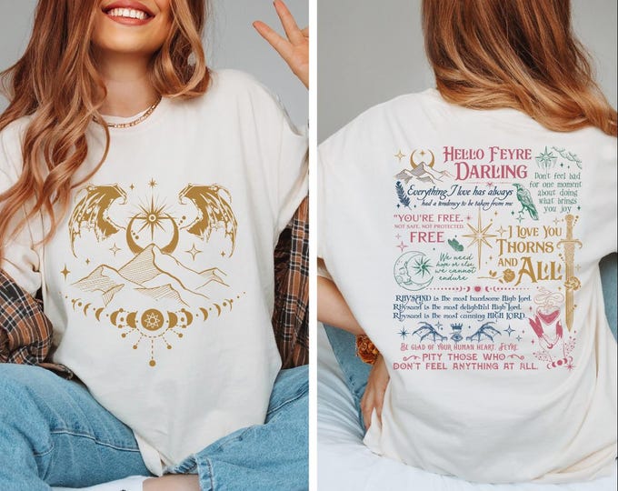 Hello Feyre Darling Shirt, Acotar Fan T-shirt, Fantasy Reader Shirt, Velaris City Of Starlight Shirt, Bookish Gift, Feyre and Rhysand, BP