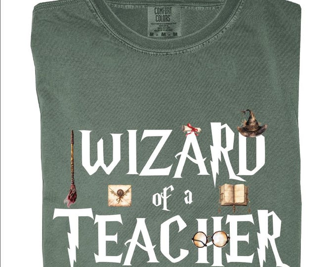 Comfort Colors Wizard of Teacher Shirt, Halloween Teacher Shirt, Back To School Shirt, Gift For Teacher, Wizard of School,Last Day of School