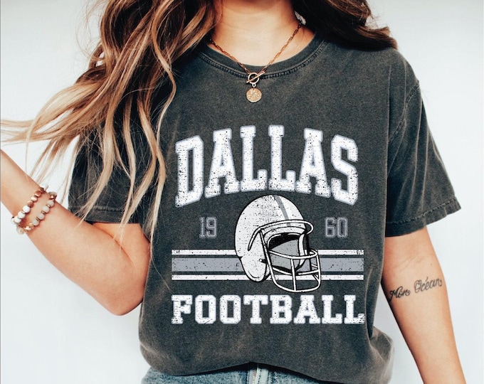 Vintage Dallas Football Shirt, Comfort Colors Dallas Football Shirt, Dallas Sunday Football, Women Dallas Tailgate Tee, Dallas Football Fans