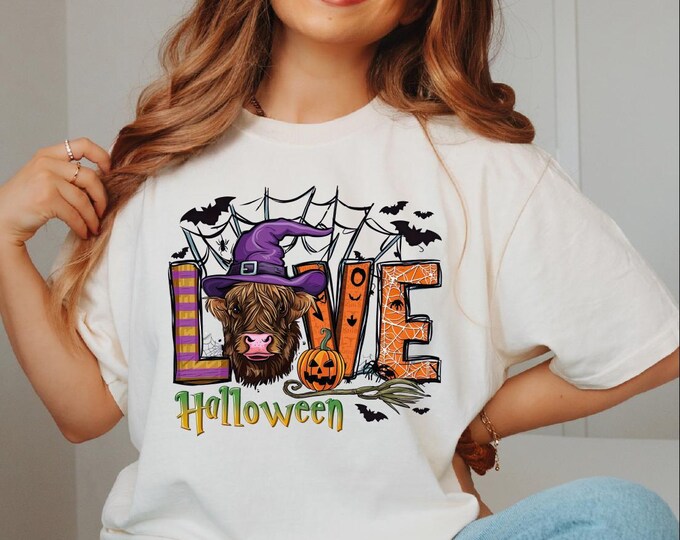 Highland Cow Halloween Shirt, Halloween Love Cow Shirt, Fall Halloween Shirts, Ghost Cows Shirts, Cute Halloween T-shirt, Cow Lover Shirt