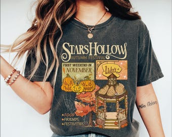 Stars Hallow Comfort Colors Shirt, Fall Vibes Shirt, Vintage Style Stars Hollow Shirt,Luke's Diner Coffee, Autumn Theme