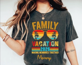 Custom Family Vacation 2026 Retro Trip Shirt, Family Vacation 2026 Tshirt, Summer Beach Family Vacation Shirts, Making Memories Together Tee