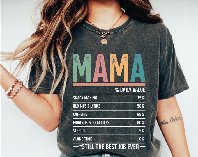 Retro Mama Daily Value T-shirt, Gift For Her, Gift For Mom, Mothers Day Shirt, Retro Funny Mama Shirt, Mama Daily Routine Shirt, Motherhood