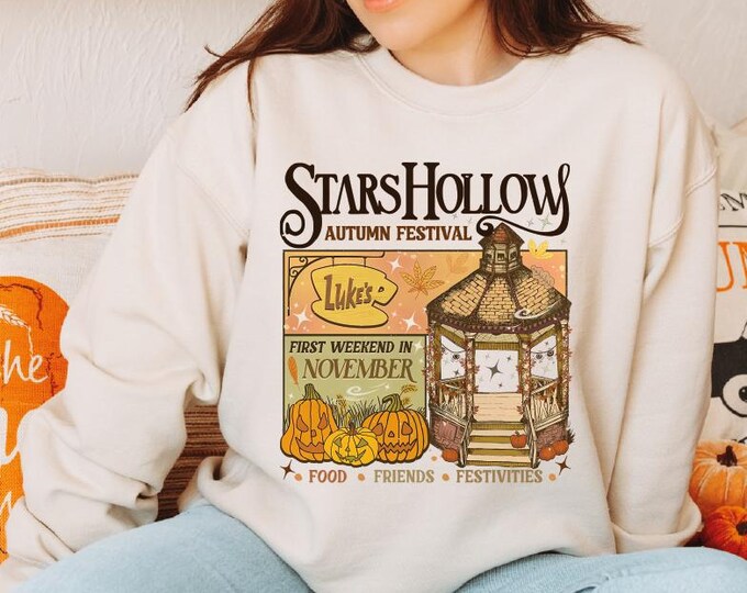 Stars Hollow Fall Sweatshirt, Retro Autumn Festival Sweater, Vintage Stars Hollow Hoodie, Luke's Diner Coffee, First Weekend in November