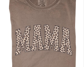 Comfort Colors Leopard Mama Shirt, Leopard Mama Sweatshirt, Mothers Day Gift, Mom Shirt, Retro Mama Shirt, Gift For Mom, Retro Mama Sweater
