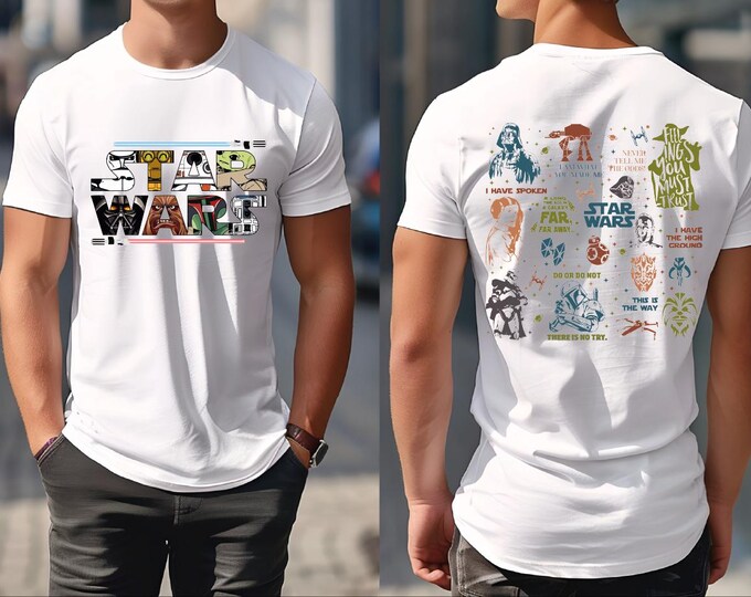 Disney Star Wars Two Sided TShirt, Comfort Colors Star Wars Shirt, Star Wars Fans,Darth Vader Shirt, Galaxy's Edge Shirt, Retro Star Wars,BP
